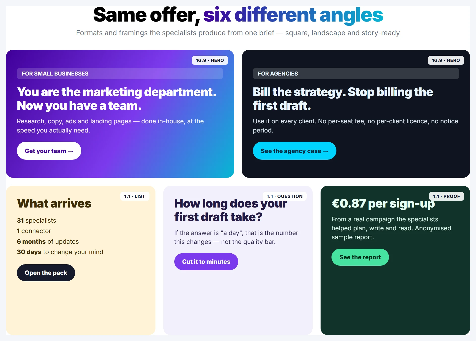 Further ad creatives produced with the specialists for real client campaigns